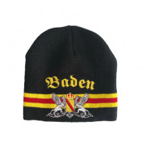 Mütze Baden – Schwarz mit Streifen in Baden-Farben Mütze Baden – Schwarz mit Streifen in Baden-Farben