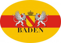 Aufkleber Oval - Baden  mit Wappen