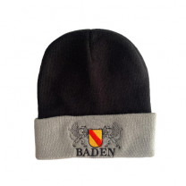 Mütze Baden – Schwarz mit grauer Krempe & Stickerei Mütze Baden – Schwarz mit grauer Krempe & Stickerei