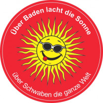 Aufkleber „Über Baden lacht die Sonne, über die Schwaben die ganze Welt“
