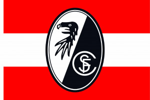 SC Freiburg Stockfahne "Rot-Weiß" 90 x 60 cm