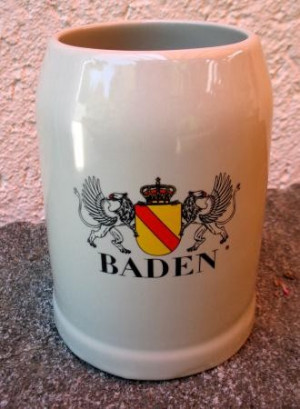Baden Beer Stein – Stoneware, 0.5 l, Crest & Griffin