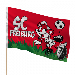 SC Freiburg Kids Flag “Füchsle” – With Mascot