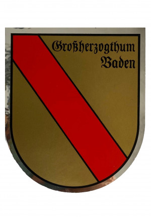 Elegant Sticker „Grand Duchy of Baden Coat of Arms“ – Gold with Silver Border