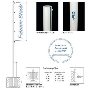 Flagpole ZI 75 SFS – with Quick-Lock System