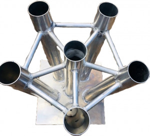 6-Slot Aluminum Base Star for 90 mm Flagpoles