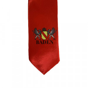 Baden Tie – Design 4 Red with Coat of Arms & Griffins