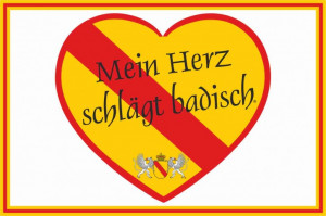 Bad. Hissflaggen im Querformat - Mein Herz schlägt badisch!