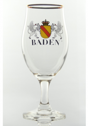 Baden Pilsner Glass / Beer Tulip with Crest & Griffin – 0.3 l, Gold Rim