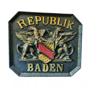 Border Sign Republic of Baden (Rectangle) – Cast Aluminum