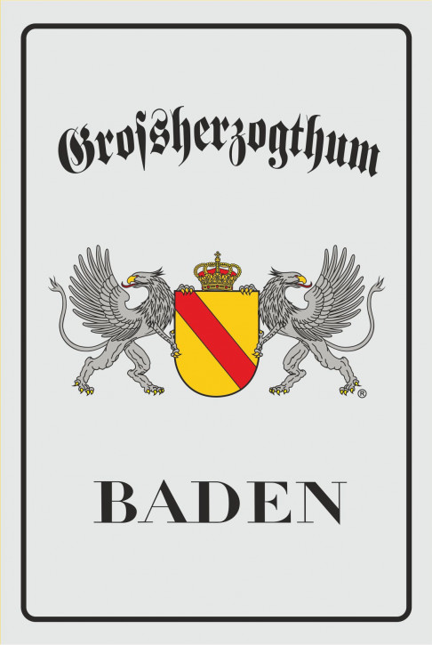 Alu-Schild „Großherzogthum Baden“ 20x15