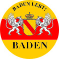Round Sticker „Baden Lives!“ with Coat of Arms and „BADEN“