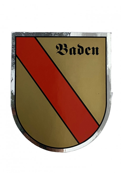 Aufkleber „Baden-Wappen“ – Gold mit Silber-Rand