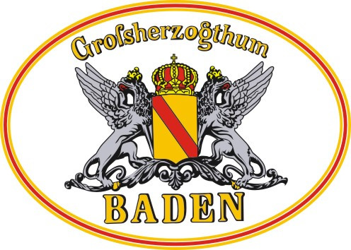Oval Sticker – Grand Duchy of Baden with White Background and Baden-Colored Border