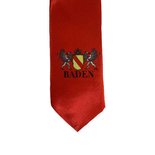 Baden Tie – Design 4 Red with Coat of Arms & Griffins