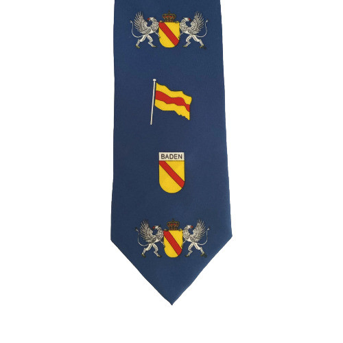 Baden Tie – Design 5 Blue with Crest & Griffins