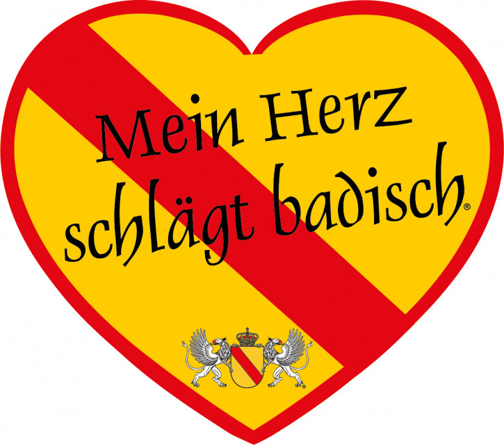 Sticker – My Heart Beats Baden in Heart Shape