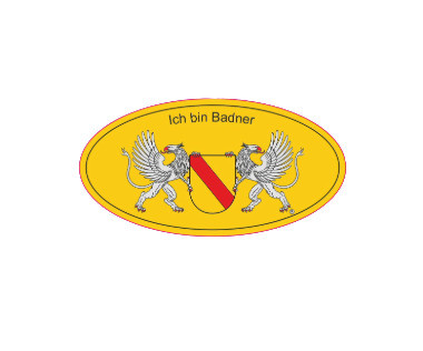 Namensschild mit Magnet „Ich bin Badner“ oval