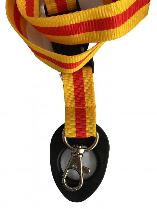 Schlüsselanhänger mit Flaschenhalter – Gelb/Rot/Gelb