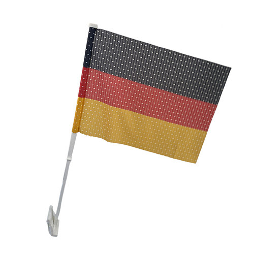 Premium Autofahne Deutschland – Lochfilet mit Fensterhalterung