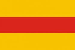 Badische Streifenfahne – Hißflagge Querformat (Goldgelb/Rot/Goldgelb)