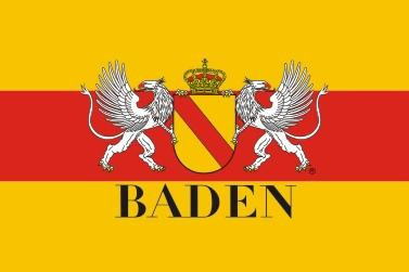 Baden Hoisted Flag – Landscape Format with Coat of Arms