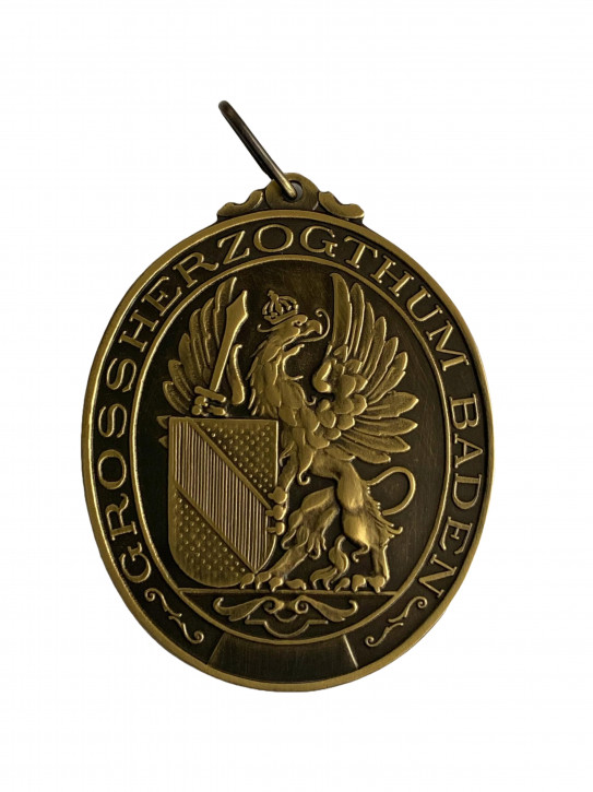 High-Quality Medal with Baden Griffin Bronze patinated