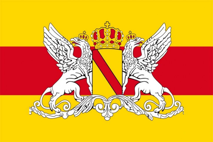 Fahne Baden mit Wappenform vom Großherzogtum