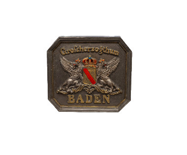 Small Border Sign Grand Duchy of Baden – Cast Aluminum