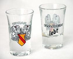 Schnapsglas Baden mit Wappen & Greifen – 2 cl