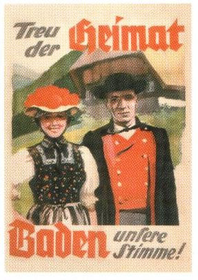Postkarte „Treu der Heimat – Baden unsere Stimme!“