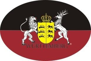 Aufkleber Oval  „Württemberg“ mit Wappen